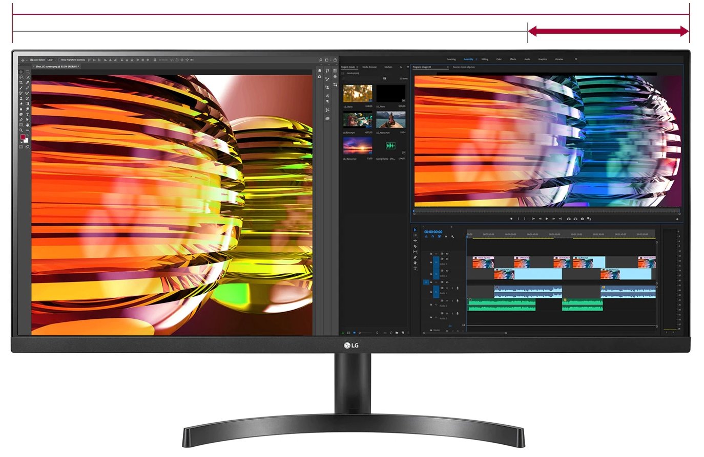 34WN700-B monitor dzielenie